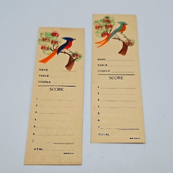 💛 Vintage Bird-Themed Bridge Tally Scorecards - Picture 4 of 6